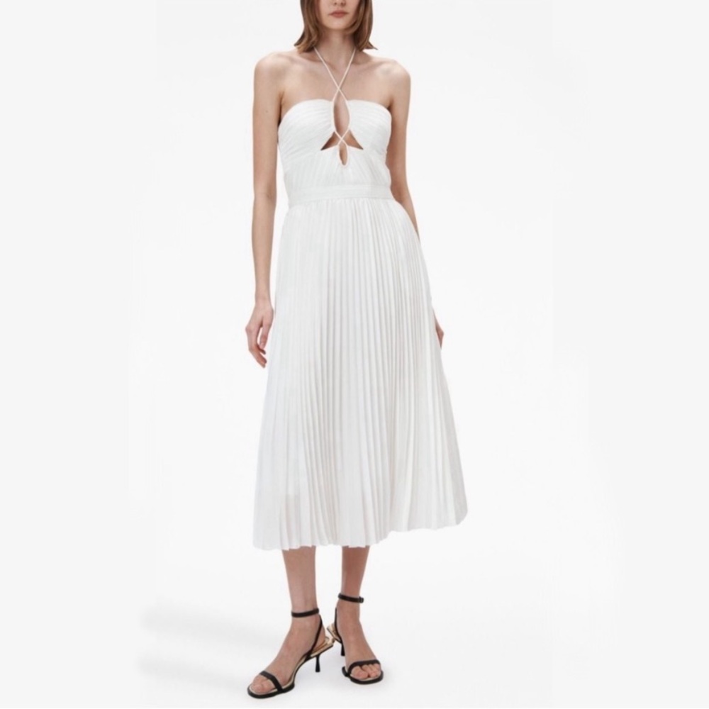 NWT JONATHAN SIMKHAI The Annita Midi Dress in White Size 4